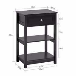 SoBuyÂ® FBT46-SCH, Bedside Table End Table Side Table Lamp Table, Black