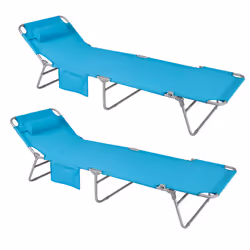 SoBuy,Textoline Reclining Folding Chair - Blue