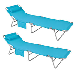SoBuy,Textoline Reclining Folding Chair - Blue