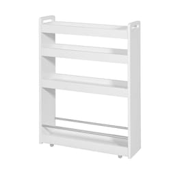 SoBuyÂ® NSR01-W, 4 Tiers Serving Trolley Slide Out Storage Rack Shelf on Wheels