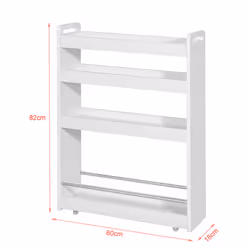 SoBuyÂ® NSR01-W, 4 Tiers Serving Trolley Slide Out Storage Rack Shelf on Wheels