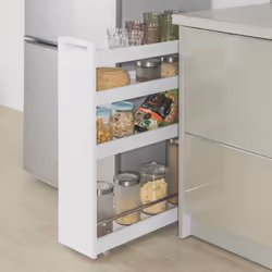 SoBuyÂ® NSR01-W, 4 Tiers Serving Trolley Slide Out Storage Rack Shelf on Wheels