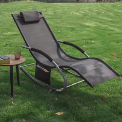 SoBuy Set of 2  Garden Rocking Chair OGS28-SCHx2 - Black