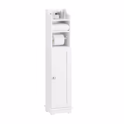 SoBuy® FRG177-W, Bathroom Toilet Paper Roll Holder Storage Cabinet, White