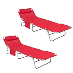 SoBuy,Textoline Reclining Folding Chair - Red