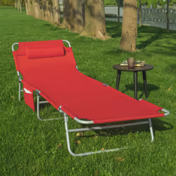 SoBuy,Textoline Reclining Folding Chair - Red