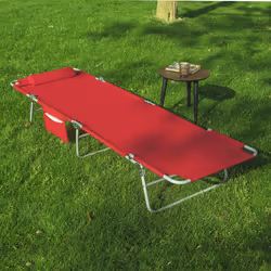 SoBuy,Textoline Reclining Folding Chair - Red