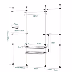 SoBuyÂ® KLS04, Adjustable Wardrobe Organiser Telescopic Clothes Shelf