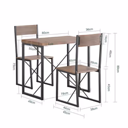 SoBuyÂ® OGT19-N, 3 Piece Dining Room Furniture -Dining Table & 2 Chairs