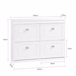 SoBuyÂ® FSR79-W, 4 Drawers Shoe Cabinet Shoe Rack Shoe Storage Cupboard
