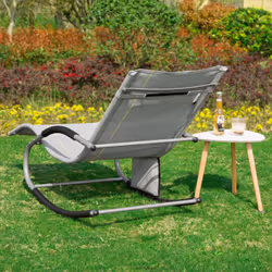 SoBuyÂ® OGS28-HG, Outdoor Garden Sunlounger Rocking Chair - Additional view 7