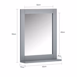 SoBuyÂ® FRG129-SG, Bathroom Wall Mirror with Storage Shelf