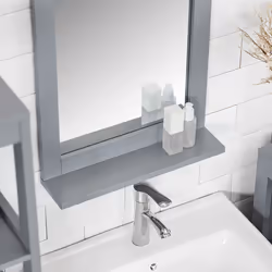 SoBuyÂ® FRG129-SG, Bathroom Wall Mirror with Storage Shelf - Additional view 4