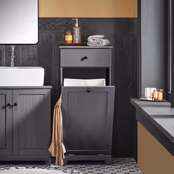 SoBuy BZR21-DG, Bathroom Laundry Basket Laundry Cabinet Bathroom