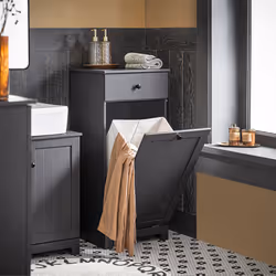 SoBuy BZR21-DG, Bathroom Laundry Basket Laundry Cabinet Bathroom - Additional view 4
