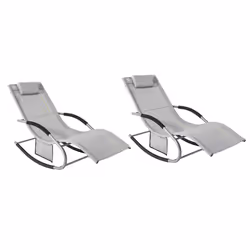 SoBuy Set of 2 Outdoor Garden Rocking Chair Grey OGS28-HGx2