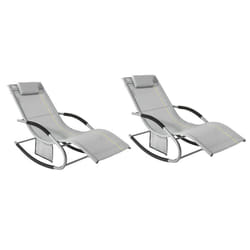 SoBuy Set of 2 Outdoor Garden Rocking Chair Grey OGS28-HGx2