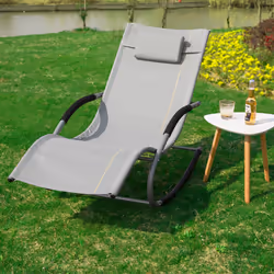 SoBuy Set of 2 Outdoor Garden Rocking Chair Grey OGS28-HGx2 - Additional view 7
