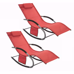 SoBuy Set of 2 Outdoor Garden Rocking Chair Red OGS28-Rx2