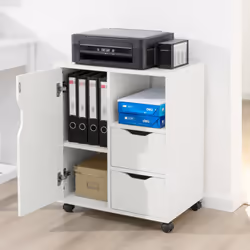 SoBuy FBT105-W, Home Office File Cabinet Printer Stand on Wheels