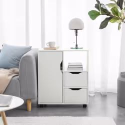 SoBuy FBT105-W, Home Office File Cabinet Printer Stand on Wheels