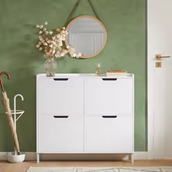 SoBuy FSR100-W, 4 Drawers Shoe Cabinet Shoe Rack Shoe Storage Cupboard