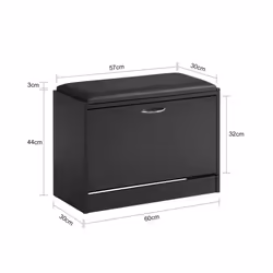 SoBuy FSR16-SCH, Hallway Shoe Bench Shoe Rack Shoe Cabinet , Black