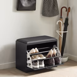 SoBuy FSR16-SCH, Hallway Shoe Bench Shoe Rack Shoe Cabinet , Black