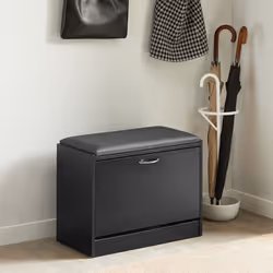SoBuy FSR16-SCH, Hallway Shoe Bench Shoe Rack Shoe Cabinet , Black - Additional view 4