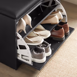 SoBuy FSR16-SCH, Hallway Shoe Bench Shoe Rack Shoe Cabinet , Black - Additional view 6