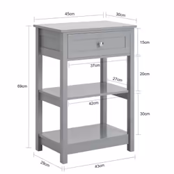 SoBuy FBT46-HG nightstand/bedside table