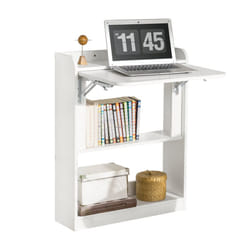 SoBuy FWT92-W Foldable Desk Computer Desk Workstation& Storage Shelves
