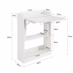 SoBuy FWT92-W Foldable Desk Computer Desk Workstation& Storage Shelves