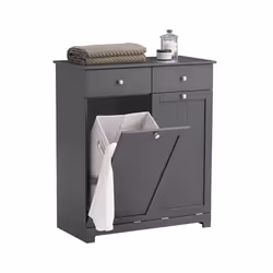 SoBuy BZR33-DG,Laundry Cabinet Laundry Chest Bathroom Cabinet