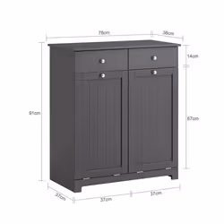 SoBuy BZR33-DG,Laundry Cabinet Laundry Chest Bathroom Cabinet