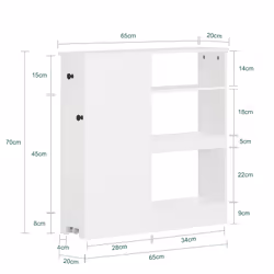 SoBuy BZR106-W bathroom storage cabinet