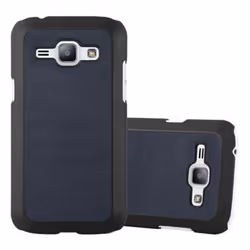 Cadorabo Hard Case for Samsung Galaxy J1 2015 case cover - WOODY BLUE