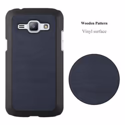 Cadorabo Hard Case for Samsung Galaxy J1 2015 case cover - WOODY BLUE