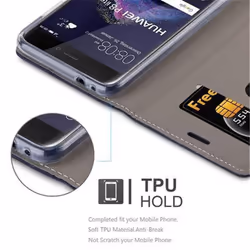 Cadorabo Case for Huawei P8 LITE 2017 case cover - DARK BLUE BROWN