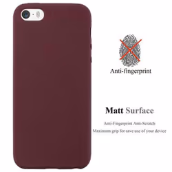 Cadorabo Case for Apple iPhone 5 / iPhone 5S / iPhone SE case cover - FROST BORDEAUX PURPLE