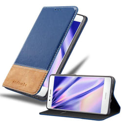 Cadorabo Case for Huawei P9 LITE case cover - DARK BLUE BROWN