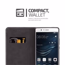 Cadorabo Case for Huawei P9 LITE case cover - DARK BLUE BROWN