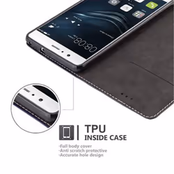 Cadorabo Case for Huawei P9 LITE case cover - DARK BLUE BROWN