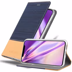 Cadorabo Case for Apple iPhone X / XS case cover - DARK BLUE BROWN