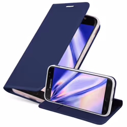Cadorabo Case for Samsung Galaxy J7 2017 case cover - CLASSY DARK BLUE