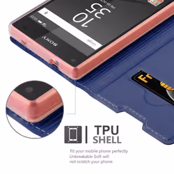 Cadorabo Case for Sony Xperia Z5 COMPACT case cover - CLASSY DARK BLUE