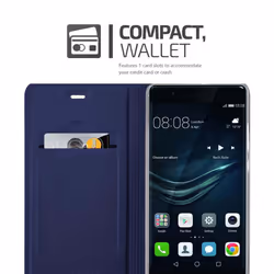 Cadorabo Case for Huawei P9 case cover - CLASSY DARK BLUE