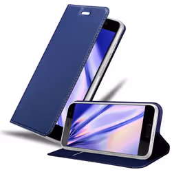 Cadorabo Case for HTC U PLAY Cover Book Wallet Protection PU Leather Flip Magnetic Etui - CLASSY DARK BLUE