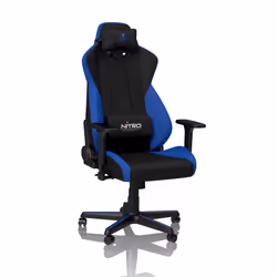 Nitro Concepts S300, Upholstered padded seat, Upholstered padded backrest, Black, Blue, Black, Blue, Fabric, Foam, Fabric, Fo ...