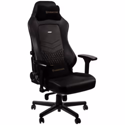 noblechairs Hero Real Leather, Air filled seat, Padded backrest, Black, Black, Steel, Black